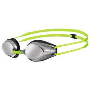 Arena Tracks Junior Mirrored Goggles - Silver / Black / Fluo Yellow