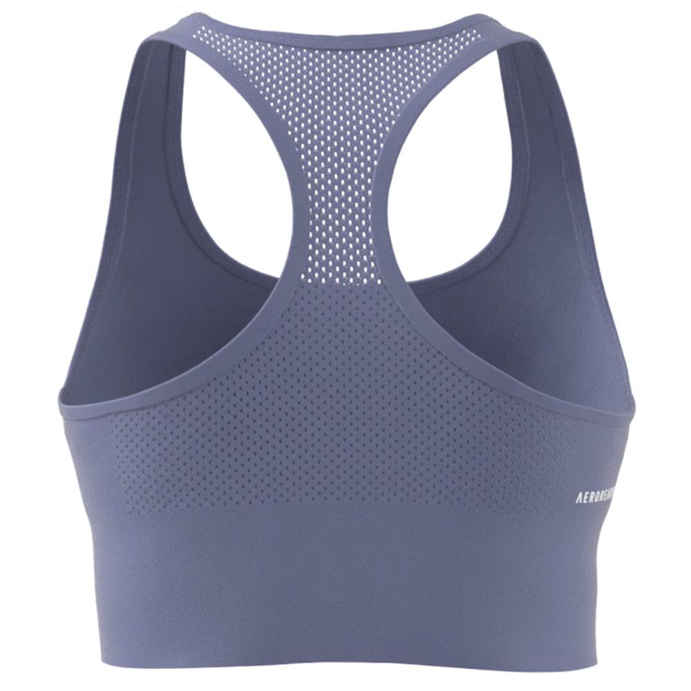 Adidas Women's Aeroready Designed 2 Move Logo Padded Sports Bra Top - Violet - Image 5