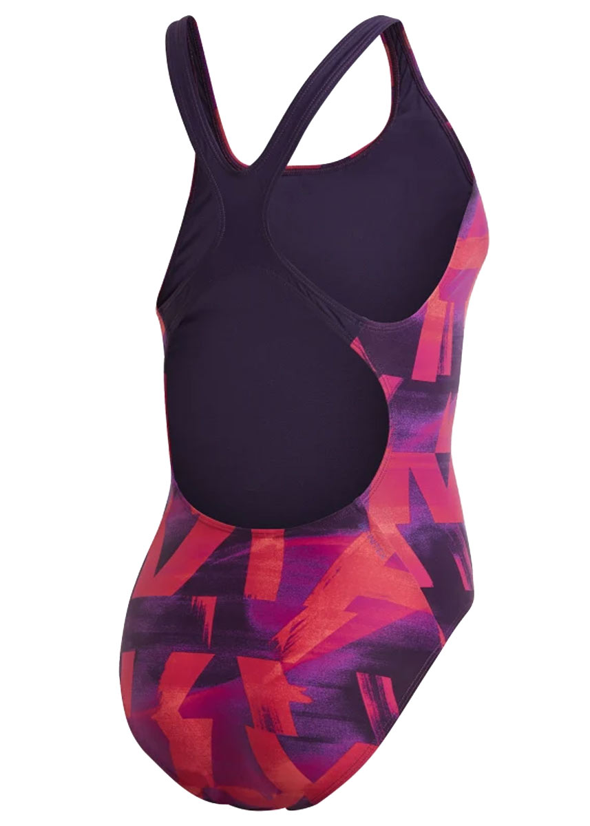 Adidas Girl's Athly X Graphic Swimsuit - Purple - Image 3
