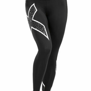 2XU Women's Bonded Mid-Rise Tights - Black/Galaxy White