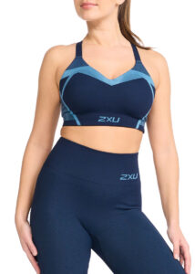 2XU Women's Motion Tech Bra -Midnight / Lake Blue