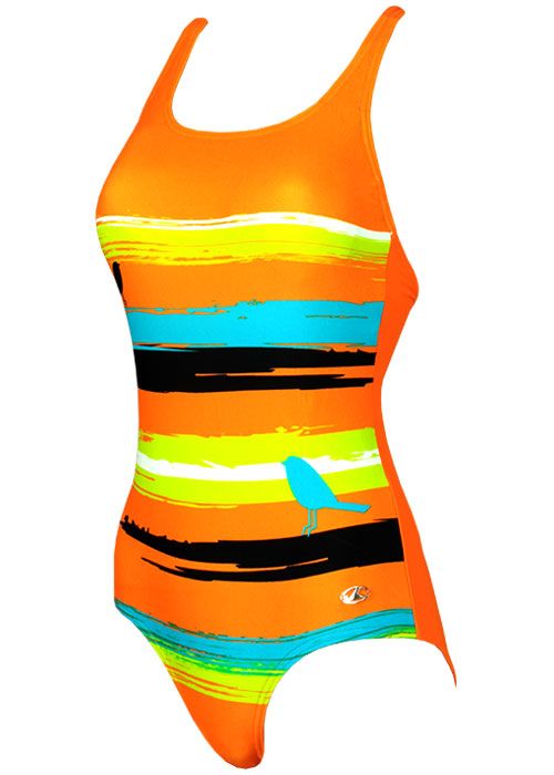 Yingfa Girls 1377-1 Stripe Swimsuit