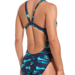 Nike HydraStrong Asteroid Swoosh Fastback One Piece Swimsuit – Green Abyss