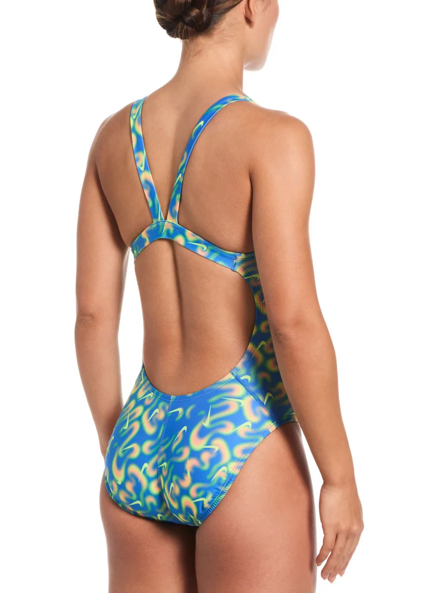 Nike HydraStrong Sprayfetti Fastback One Piece Swimsuit - Orange Pulse