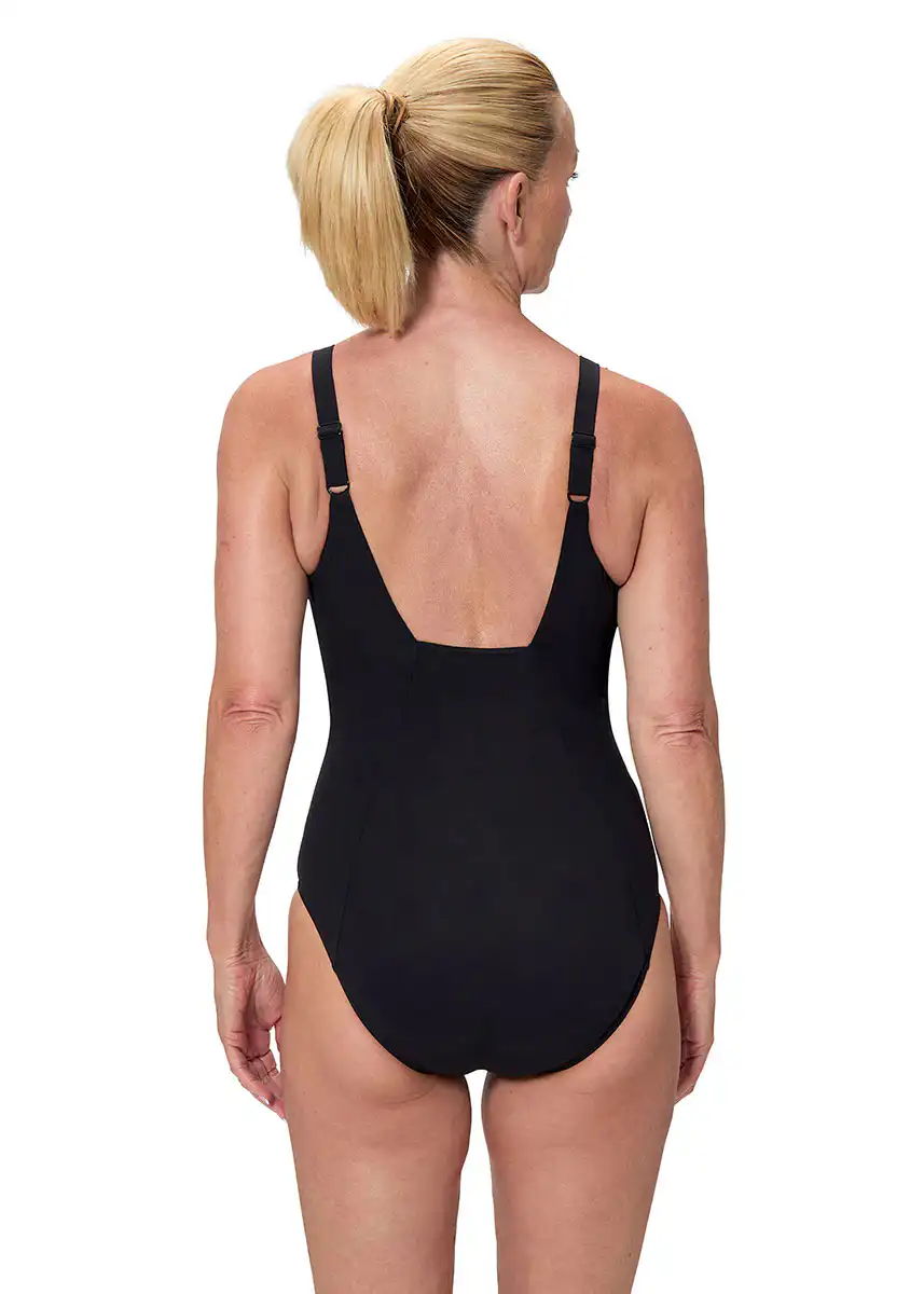 Speedo Shaping Contour Eclipse Printed Swimsuit - Black - Image 3