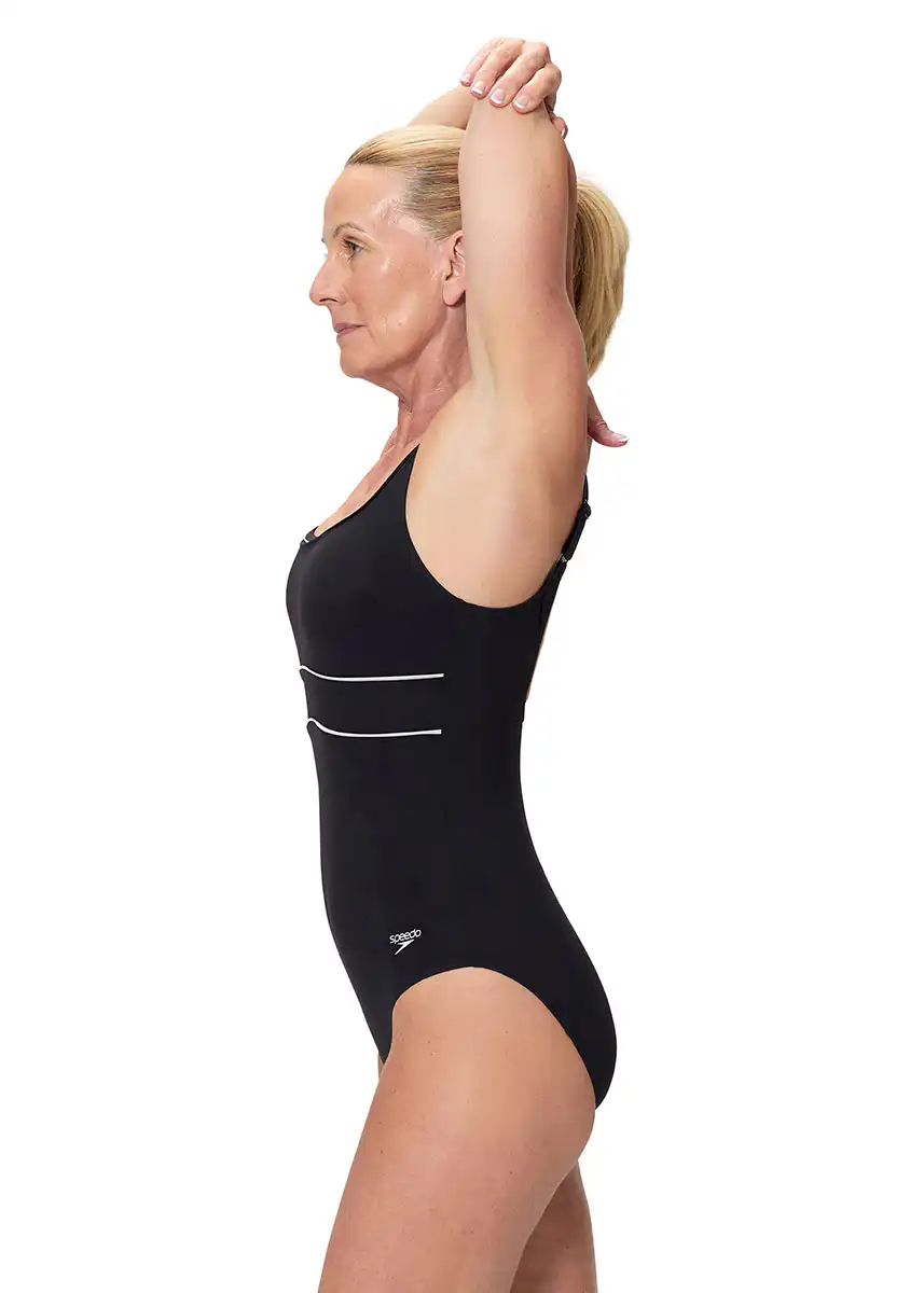 Speedo Shaping Contour Eclipse Printed Swimsuit - Black - Image 4