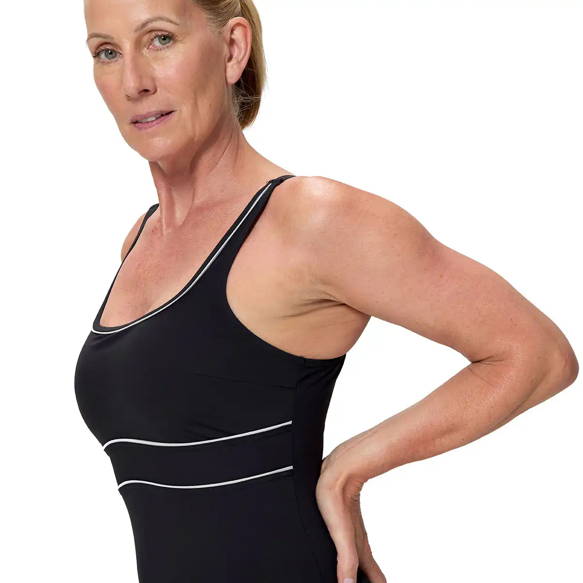Speedo Shaping Contour Eclipse Printed Swimsuit - Black - Image 6