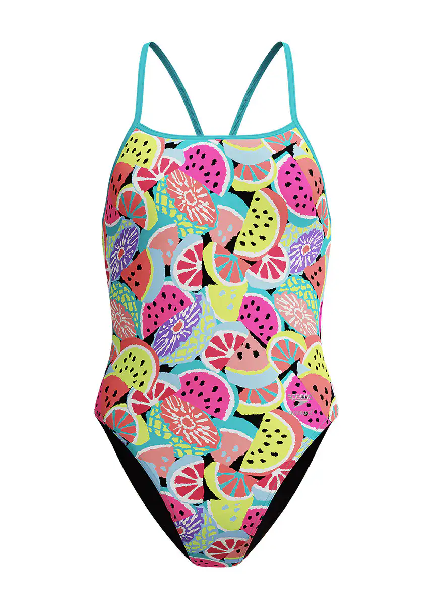 Speedo Women's Printed Turnback Swimsuit