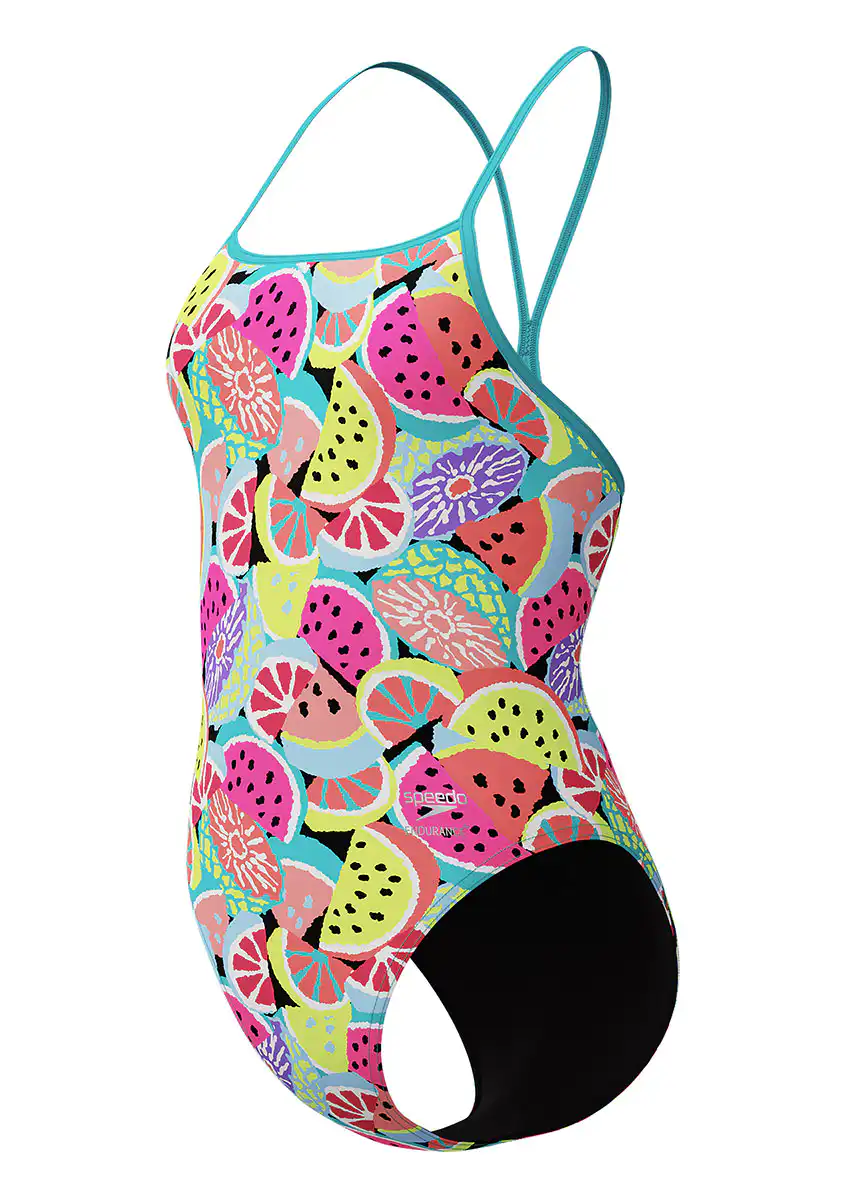 Speedo Women's Printed Turnback Swimsuit - Green - Image 4