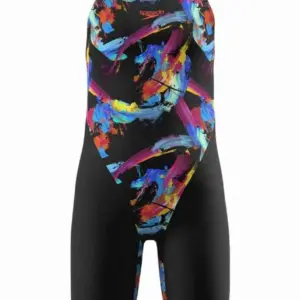 Speedo Girls Fastskin Junior Endurance+ Max Openback Kneeskin – Black/Multi