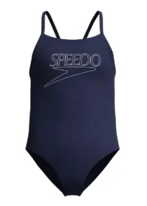 Speedo Girls Endurance+ Logo Thinstrap Swimsuit - Navy Blue