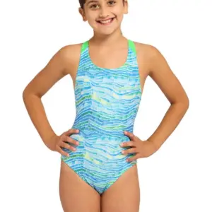 Zoggs Girls Fishdom Flyback Swimsuit