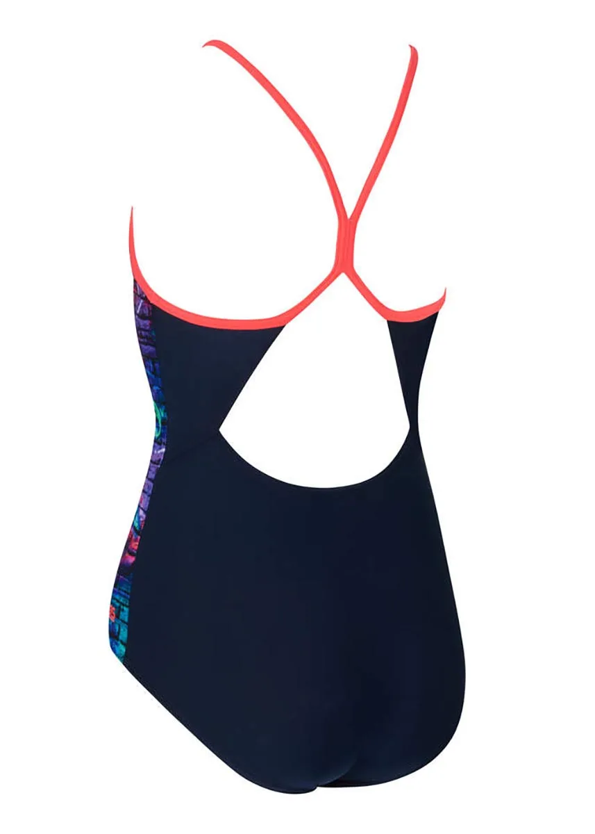 Zoggs Girls Graffiti Brick Sprintback Swimsuit - Image 6