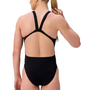 Speedo Women’s Solid Leaderback Swimsuit – Black