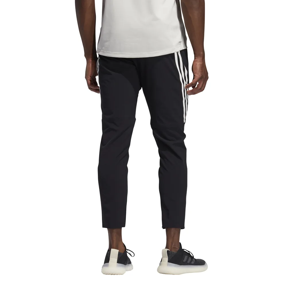 Adidas Men's Aero 3 Stripe Trackpants - Black/ White