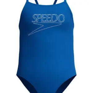 Speedo Girls Endurance+ Logo Thinstrap Swimsuit - Blue