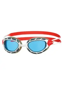Zoggs Small Predator Goggles - White / Red / Tint - Blue