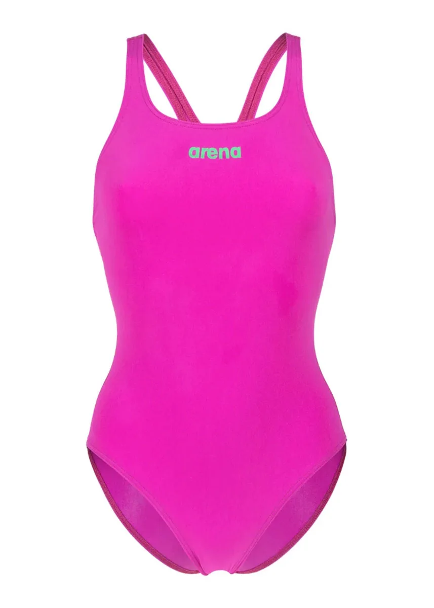Arena Team Swim Pro Solid Swimsuit - Fuchsia / Green - Image 3