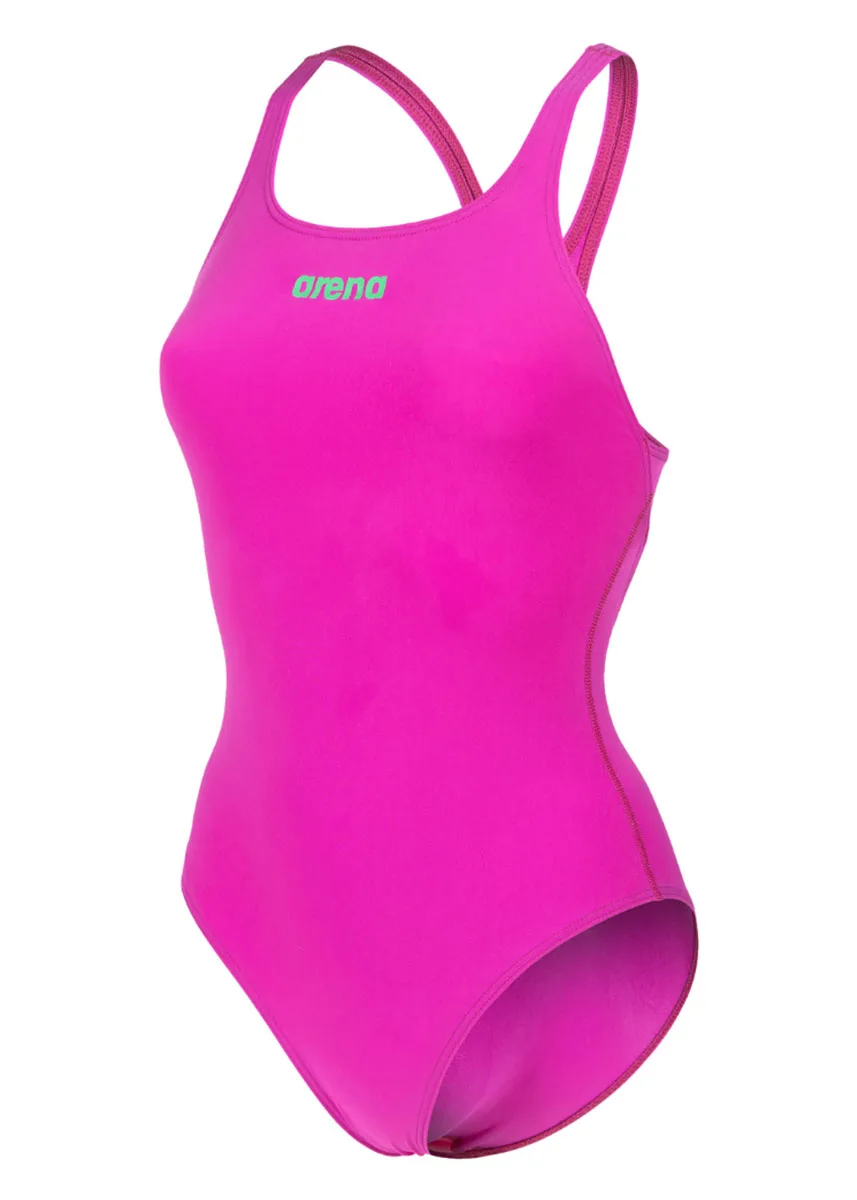 Arena Team Swim Pro Solid Swimsuit - Fuchsia / Green