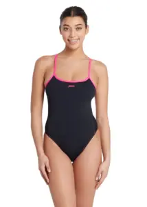 Zoggs Blaze Skyback Swimsuit - Black / Magenta