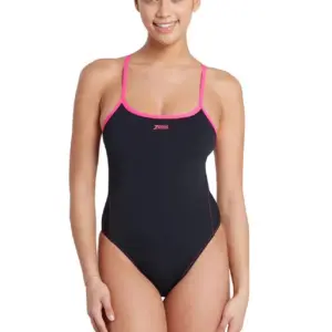 Zoggs Blaze Skyback Swimsuit - Black / Magenta