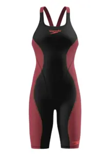 Speedo Fastskin HyperSpark Solid Openback Kneesuit - Black / Red