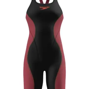 Speedo Fastskin HyperSpark Solid Openback Kneesuit - Black / Red