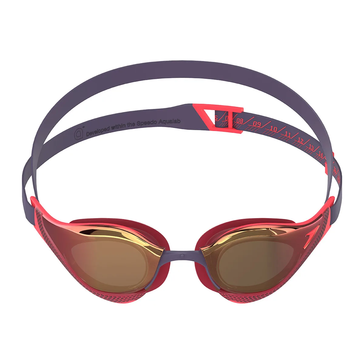 Speedo Fastskin Pure Focus Mirrored Goggles - Black / Red